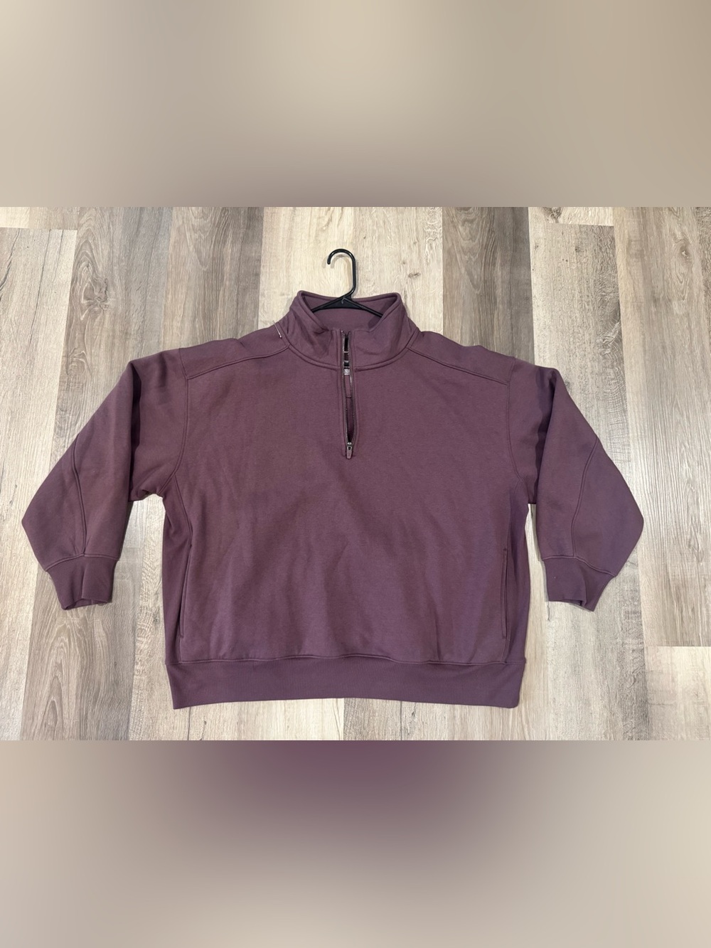 Women's Quarter-Zip Pullover Sweatshirt - Burgundy/Purple